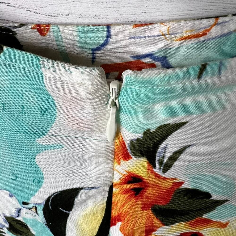 Crazy Horse Skirt Womens Size 14 Tropical Hawaiian Map Fish Wrap Zipper Resort - Picture 10 of 16